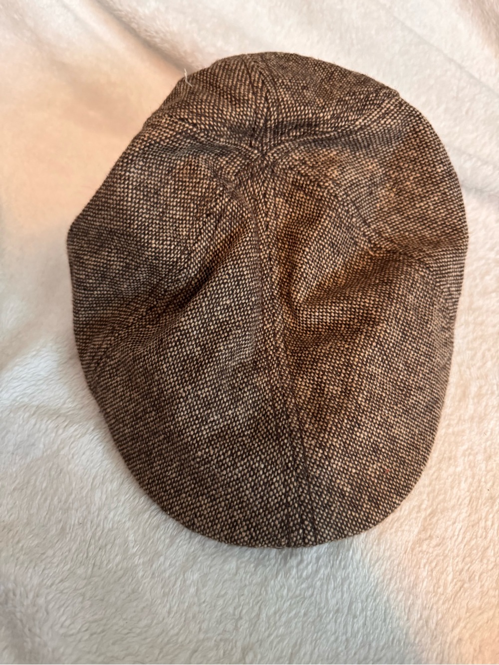 Lids Brown Tweed Cap with Black Lining